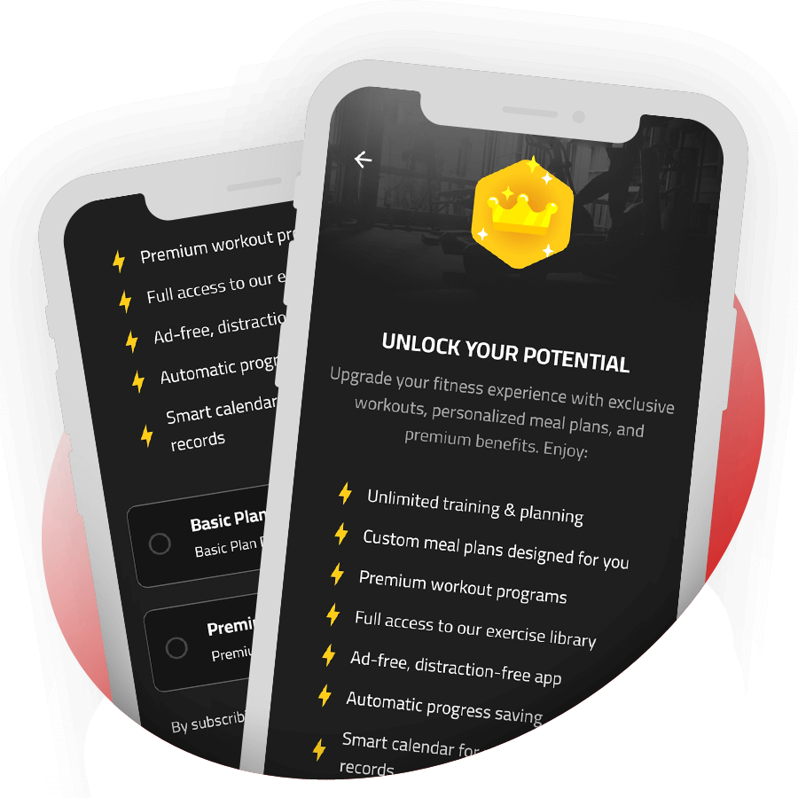 In-app purchases and checkout screen for recurring subscriptions and packages
