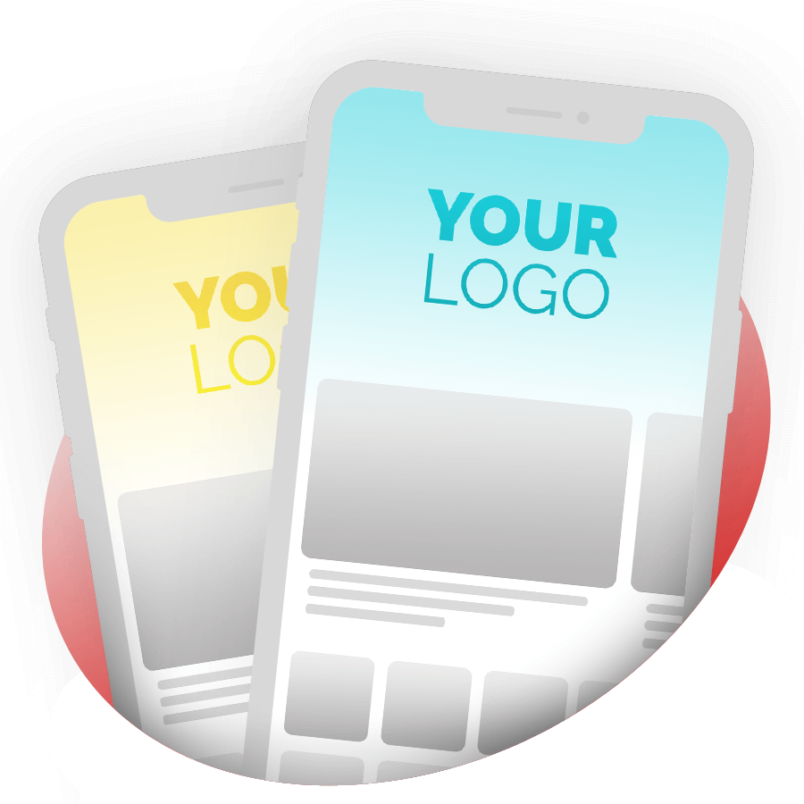 Custom white-label branding showing personalized logo and corporate colors in the fitness app
